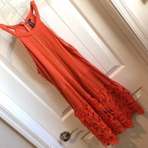 Omeya Wanshida Orange Summer Dress Crochet Large